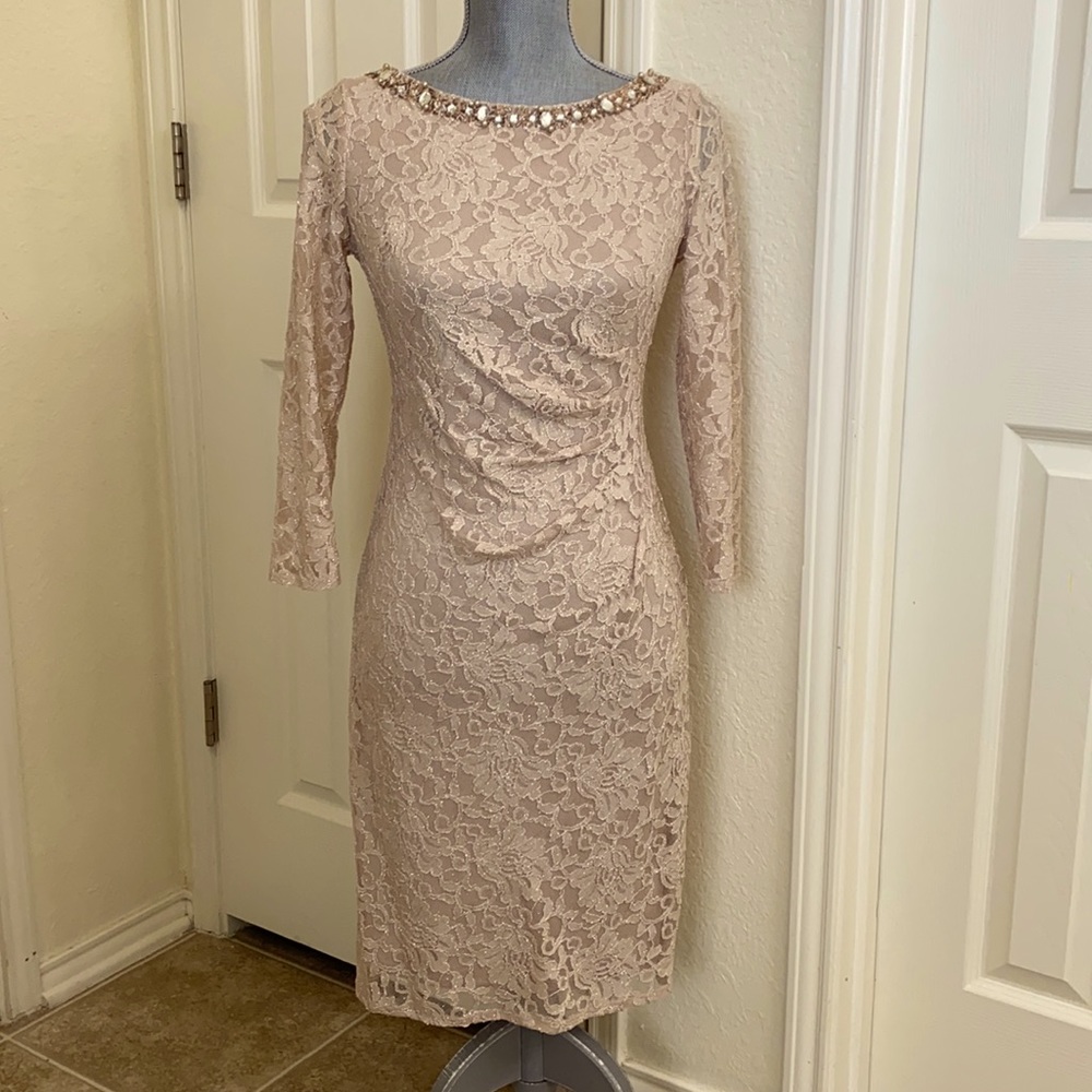 Golden Cream color Evening dress.